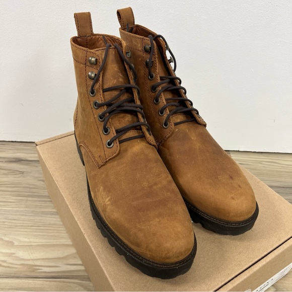 Patina London Caribou (Light Brown) Leather Laceup Lug Boots Mens Size 11.5 NIB main image 8